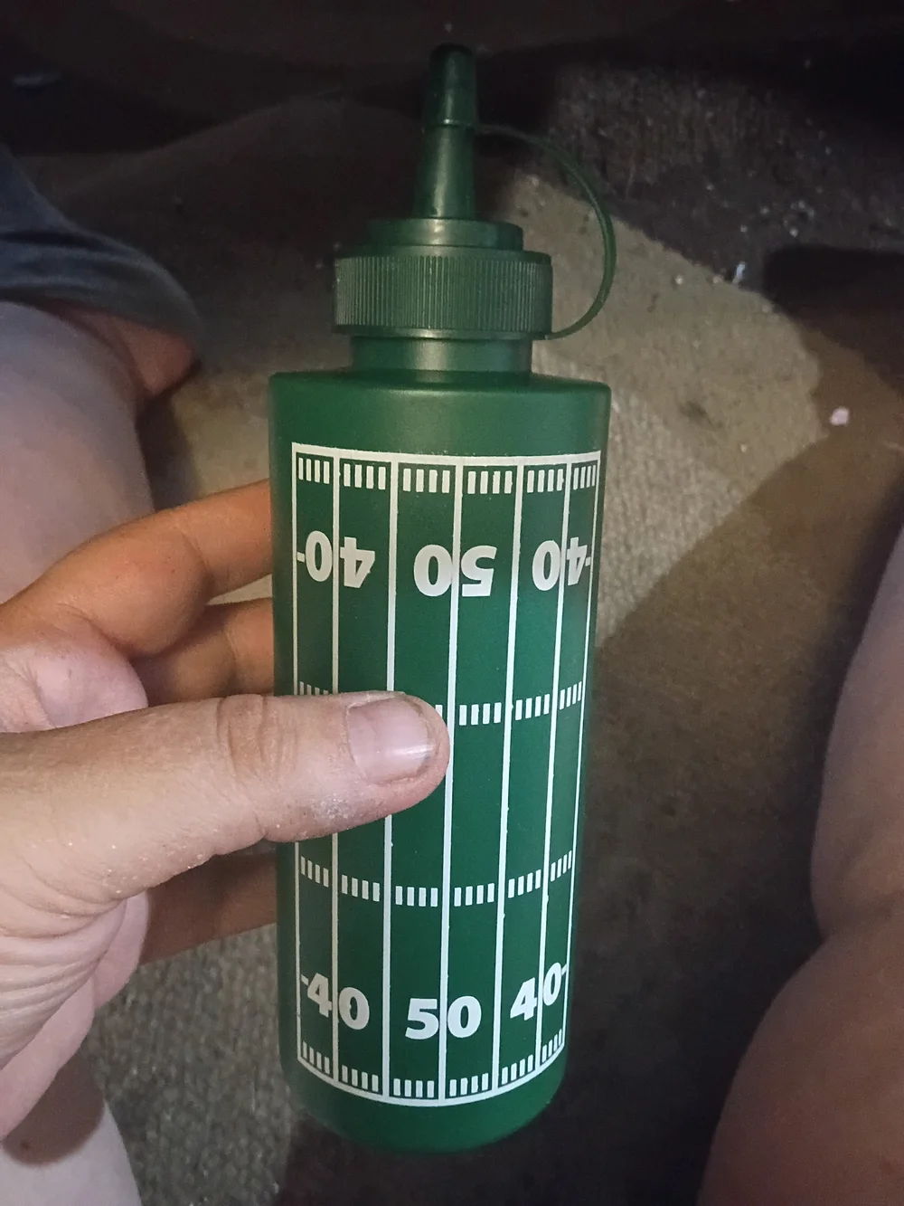 Green Football Field Themed Condiment Squeeze Bottle
